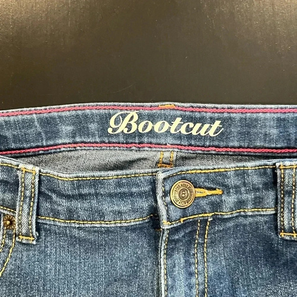 ❤️2/$11 Crazy 8 Girls Bootcut Plus Size Adjustable Waist Blue Jeans size 12 - Picture 4 of 10